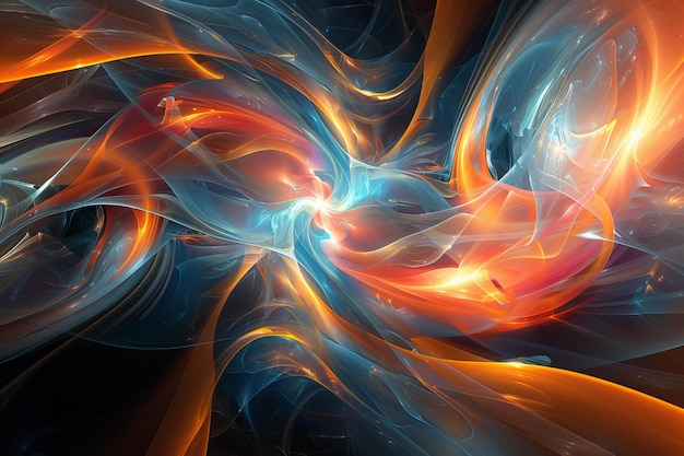 Diseño en espiral en colores naranja y azul