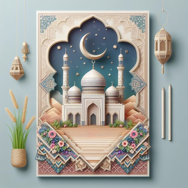 Este diseño está hecho para ocasiones islámicas como Eid ul Fitr y Eid ul Adha