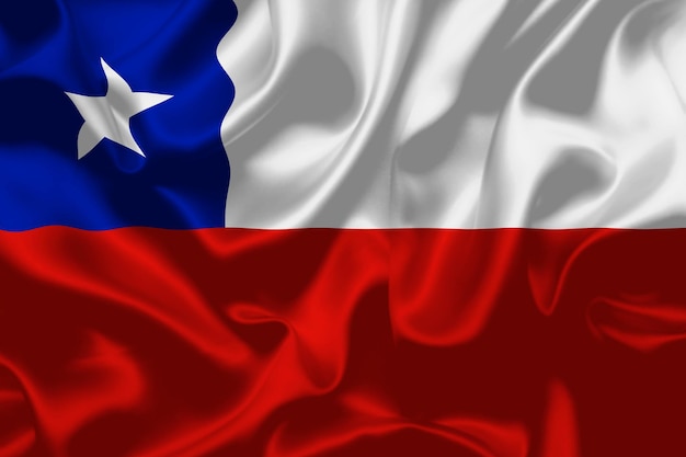 Foto diseño del estandarte del día nacional de la bandera de chile ilustración de textura fondo de bandera de alta calidad