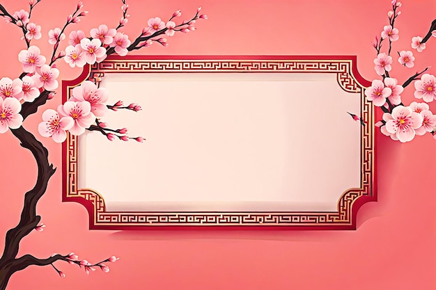 Diseño de estandarte de fondo del año nuevo chino con linterna de papel china