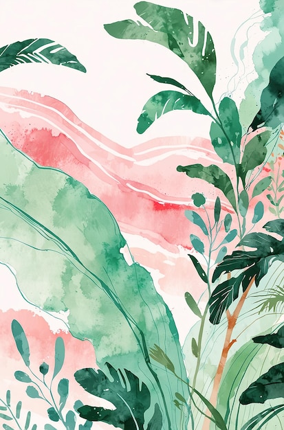 Diseño estético abstracto de acuarela floral