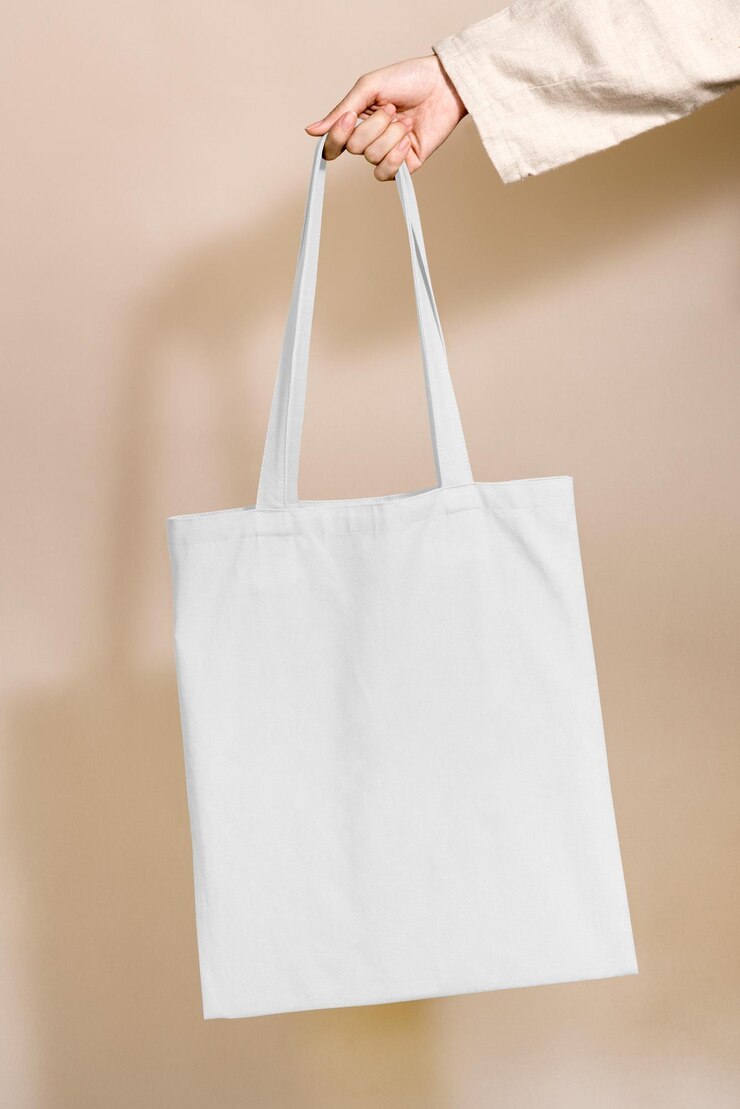 El diseño estético transparente de la bolsa de Tote png mockup beige