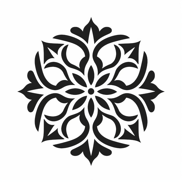 Diseño estilizado de flores negras Arte de plantilla audaz y gracioso