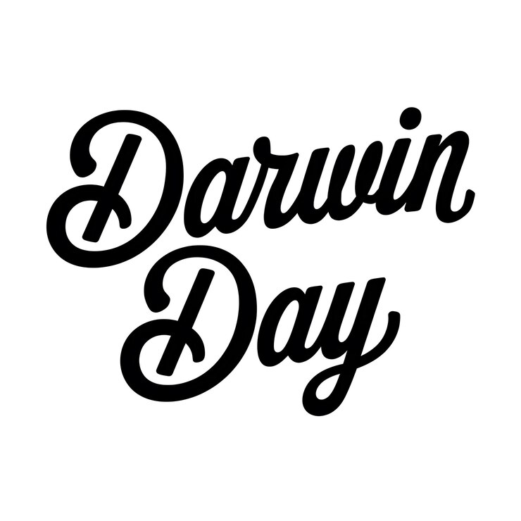 Foto diseño estilizado de letras del día de darwin