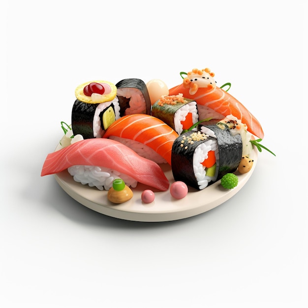 Diseño de estilo 3D de alta calidad de sushi