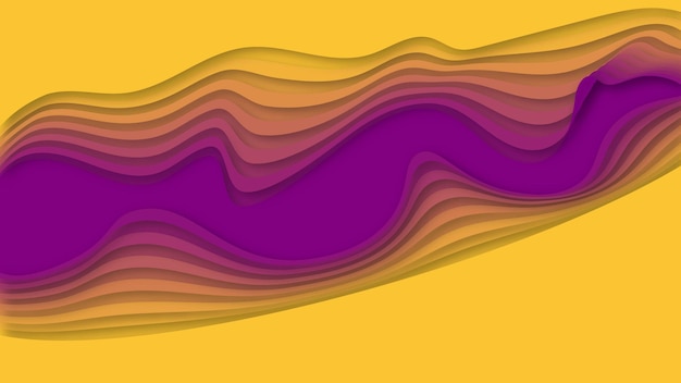 Foto diseño de estilo de corte de papel fondo de pantalla de estilo de onda de color púrpura dinámico moderno o fondo publicitario