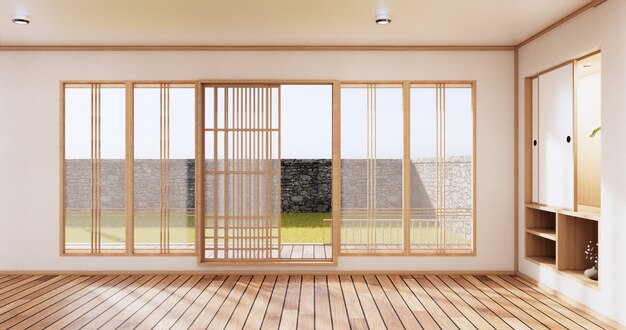 El diseño de estilo japonés de la habitación mínima Representación 3D