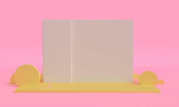 Diseño de estilo minimalista 3d de Pink Box, fondo abstracto de render 3d.