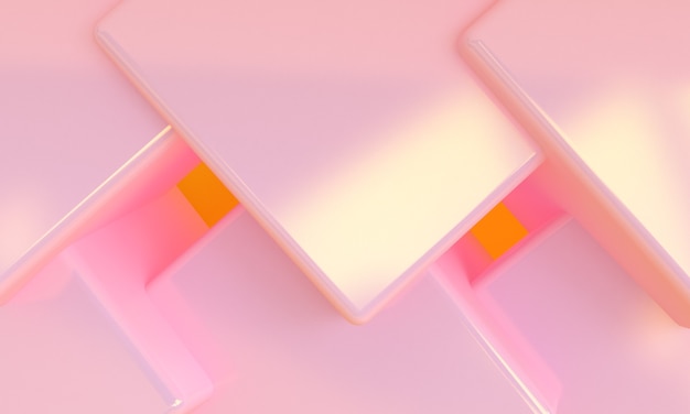 Diseño de estilo minimalista 3d de Pink Box, fondo abstracto de render 3d.