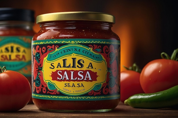 Diseño de la etiqueta del frasco de salsa