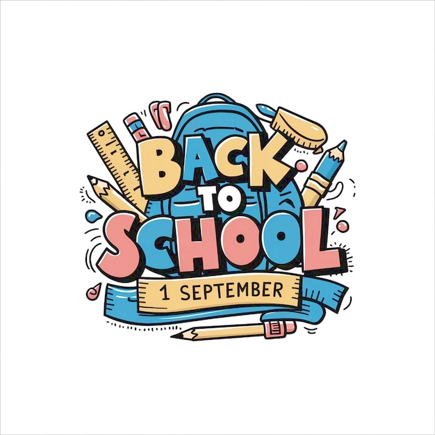 Diseño para el evento de regreso a la escuela en fondo blanco