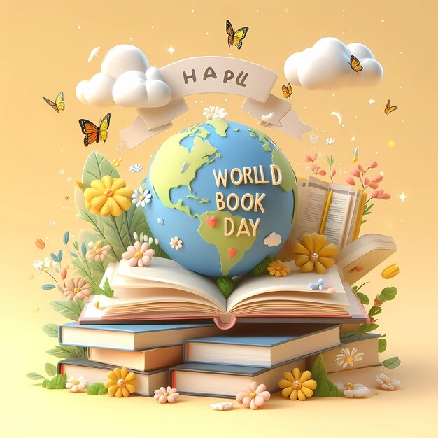 Diseño para un feliz día mundial del libro