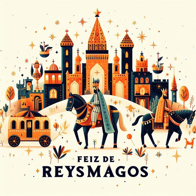 Diseño para Feliz Dia de Reyes Magos