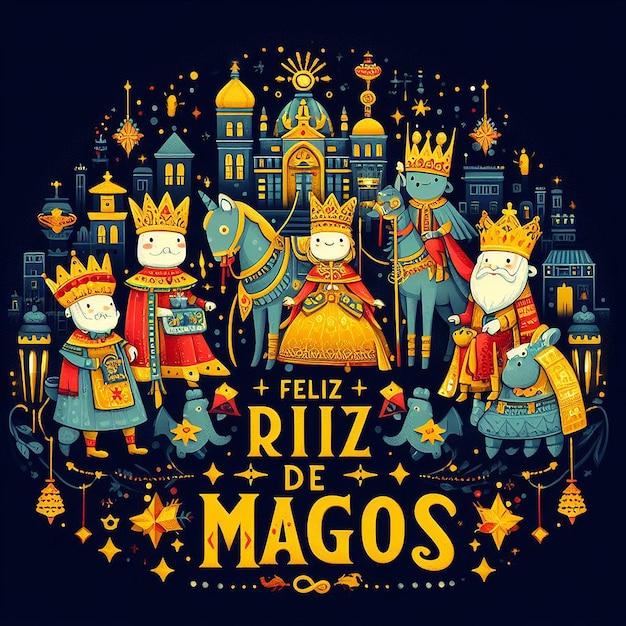 Diseño para Feliz Dia de Reyes Magos