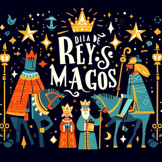 Diseño para Feliz Dia de Reyes Magos