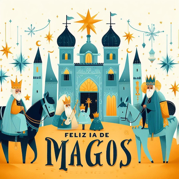 Foto diseño para feliz dia de reyes magos