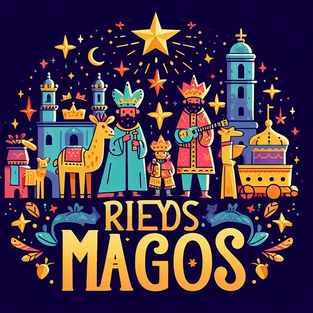 Diseño para Feliz Dia de Reyes Magos