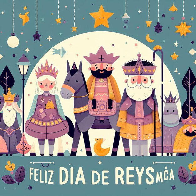 Diseño para Feliz Dia de Reyes Magos