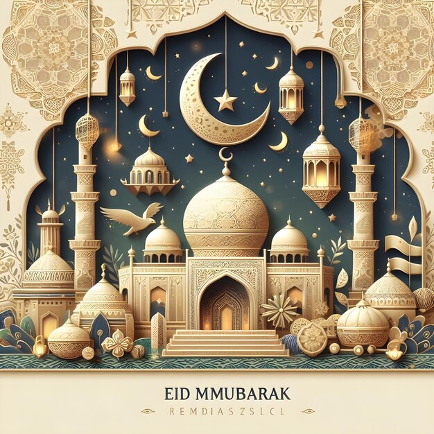 Diseño del Festival Islámico de Eid Mubarak