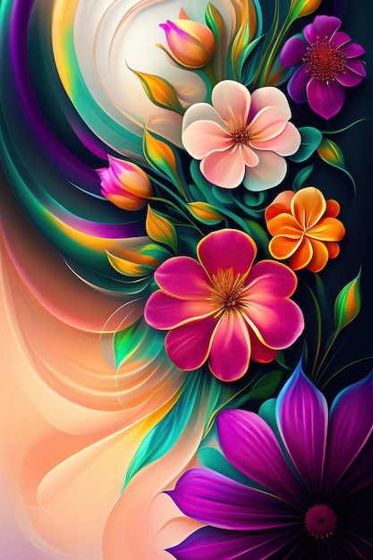 Diseño floral abstracto