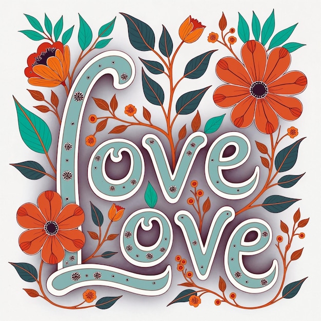 Diseño floral de amor