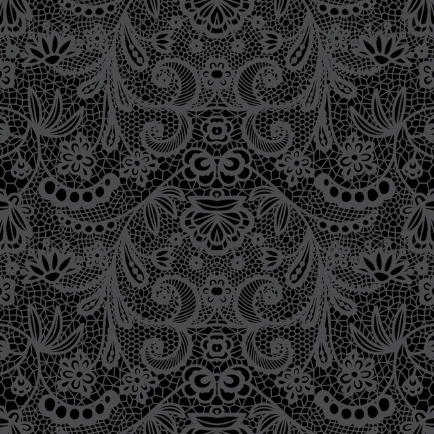un diseño floral blanco y negro con un patrón floral en un fondo negro