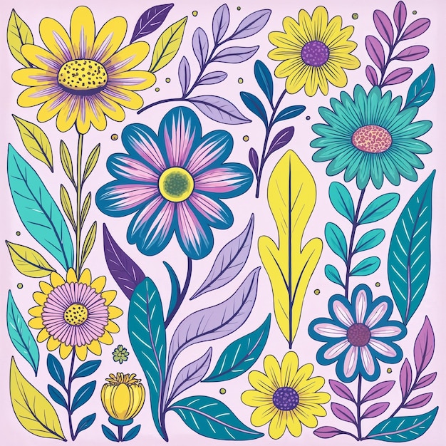 Diseño floral colorido