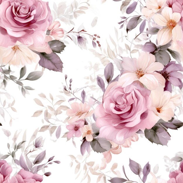 Diseño floral sin costuras estilo barroco rosa elegante vectorial
