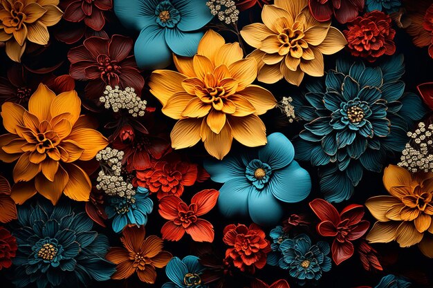 Diseño floral exótico creativo