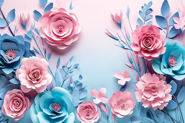 Diseño floral hecho a mano de papel de elegancia en flor