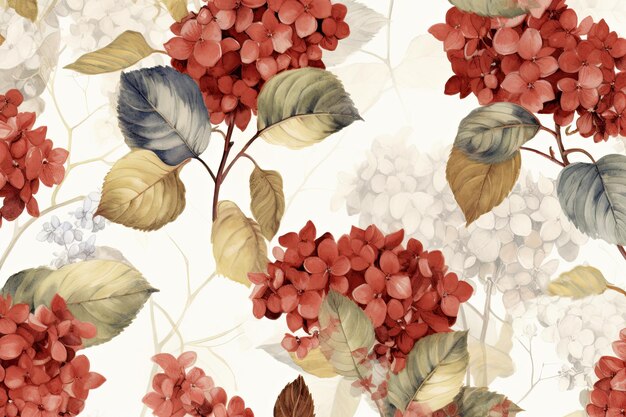 Diseño floral de otoño sin costuras con ramas dispersas con flores de hojas