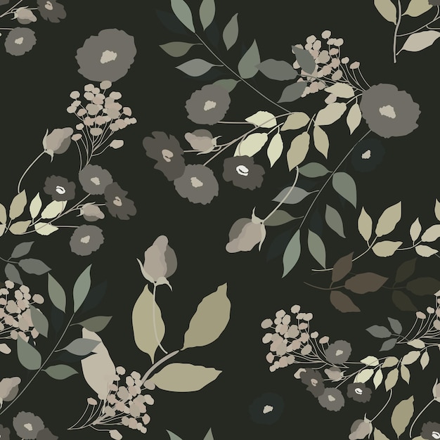 Diseño de flores abstractas sin costuras Patrón con arte abstracto texturizado Grunge sin costuras floral