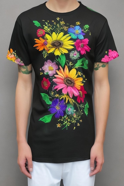 diseño de flores en la camiseta