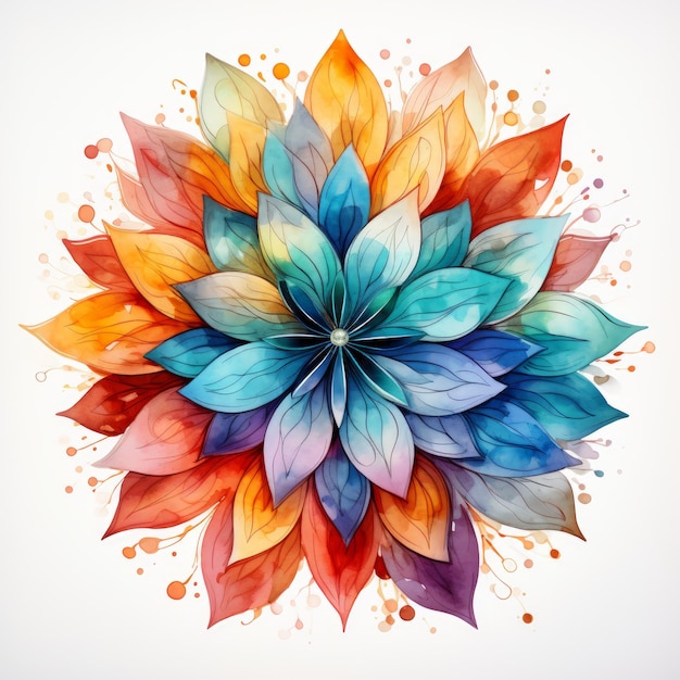 Diseño de flores de mandala de acuarela Mandala por diseños de flores