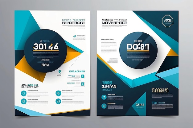 Diseño de folleto geométrico vectorial Diseño de plantilla para el informe anual