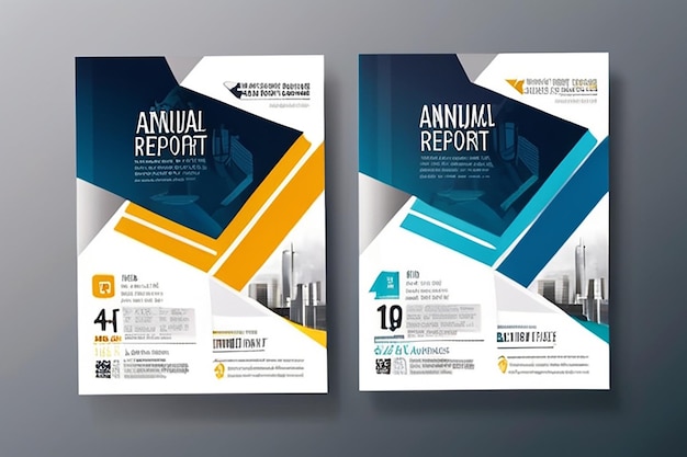 Diseño de folleto geométrico vectorial Modelo de diseño para la publicidad del folleto del informe anual