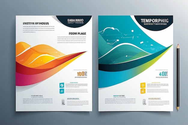 Foto diseño de folletos vectoriales diseño de plantillas de tamaño a4 infografías de primera y segunda página