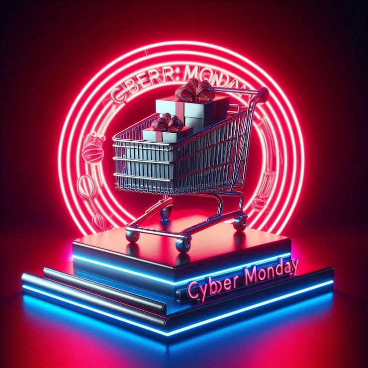 Foto diseño de folletos de venta del lunes cibernético