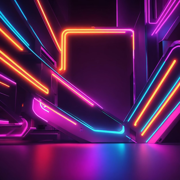 Diseño de fondo 3D Neon Abstract