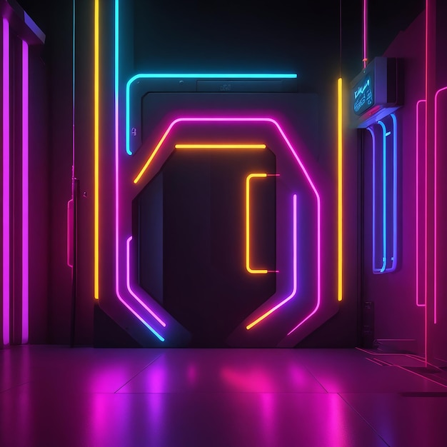 Diseño de fondo 3D Neon Abstract