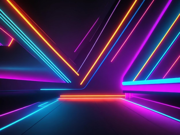 Diseño de fondo abstracto luces de neón