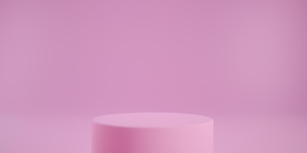 Diseño de fondo abstracto de representación 3d de podio rosa para mostrar productos.