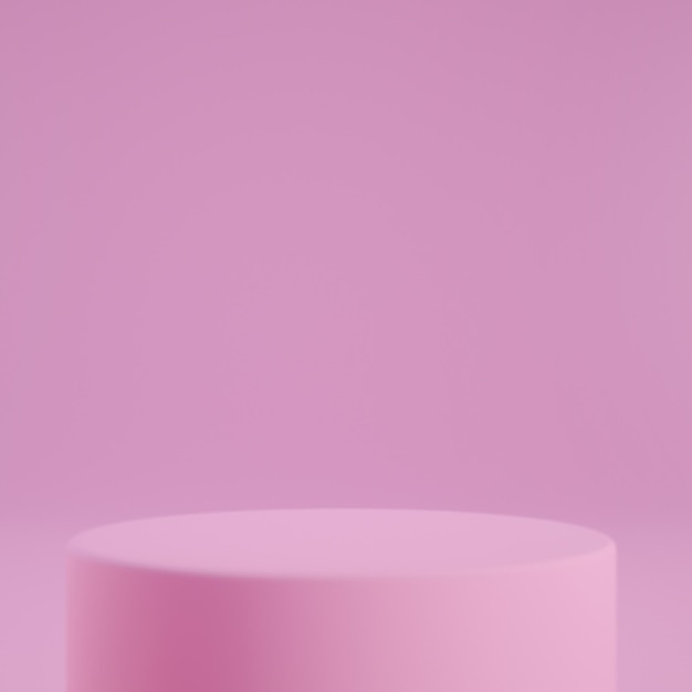 Foto diseño de fondo abstracto de representación 3d de podio rosa para mostrar productos.