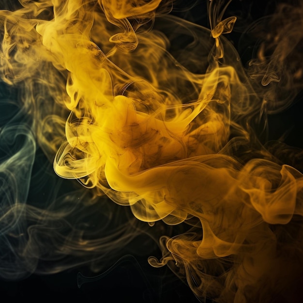 diseño de fondo abstracto de vapor de humo amarillo