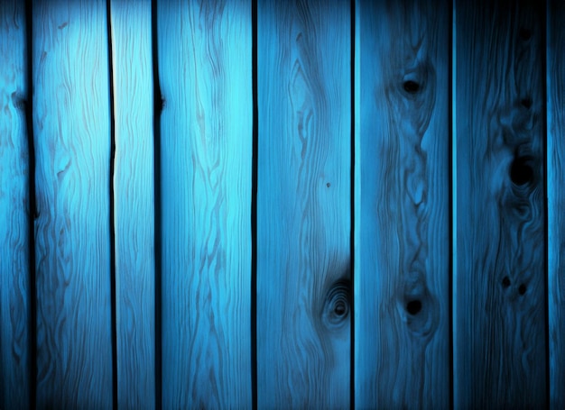 Foto diseño de fondo azul de una mesa de madera.