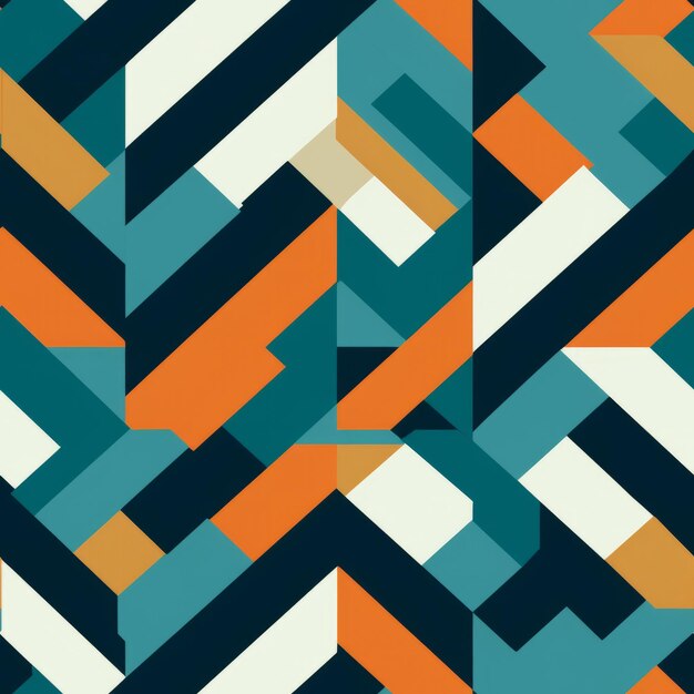 Diseño de fondo de azulejos geométricos abstractos en azulejos oscuros y naranja claro