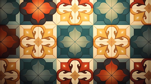 Diseño de fondo de azulejos retro