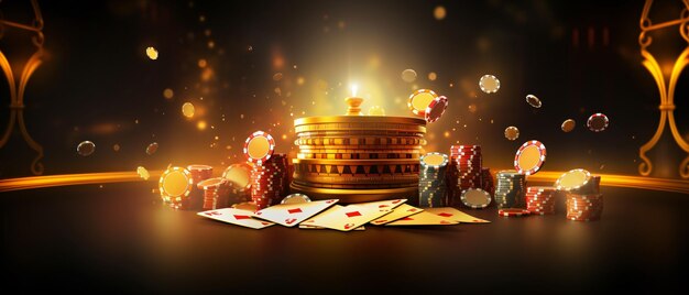 Diseño de fondo de casino oro 3D vector de lujo