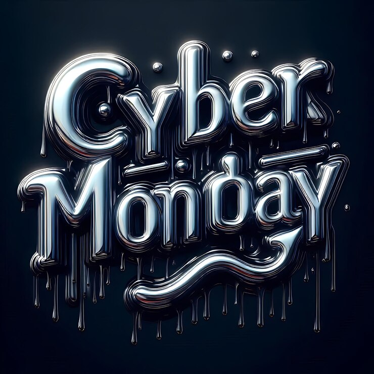Foto diseño de fondo de ciber lunes con diseño de banner de tipografía