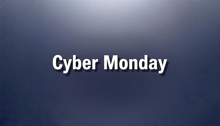 Foto diseño de fondo de ciber lunes con diseño de banner de tipografía
